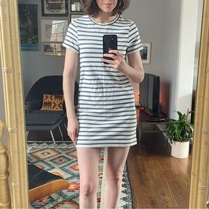 A.P.C. Navy White Mariner Striped T-shirt Dress